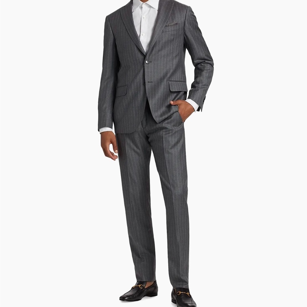 Hart Shaffner Marx Classic Fit Gray Pinstripe Suit